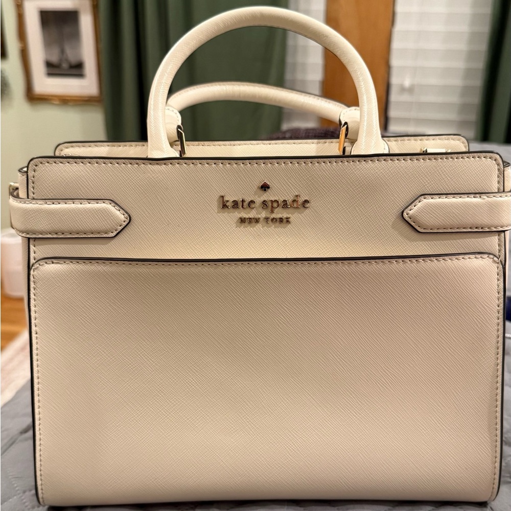FLASH SALE Kate Spade New York Cream Saffiano Leather Satchel